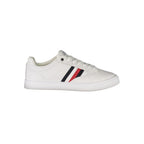 Tommy Hilfiger Bianco leather men's sneaker featuring a sleek white design with subtle branding and a comfortable rubber sole.