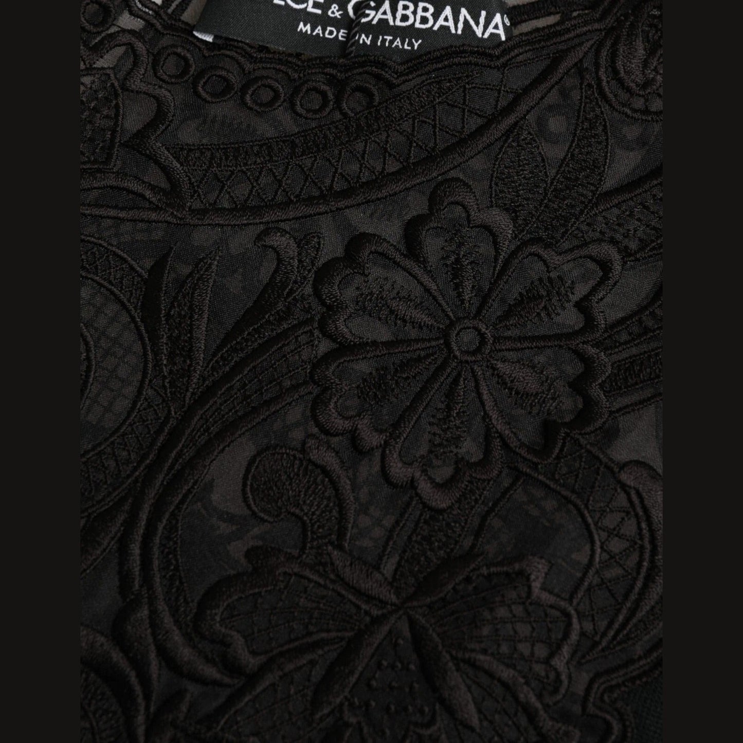 Dolce & Gabbana Black Silk Lace Trim Long Sleeves Blouse Top