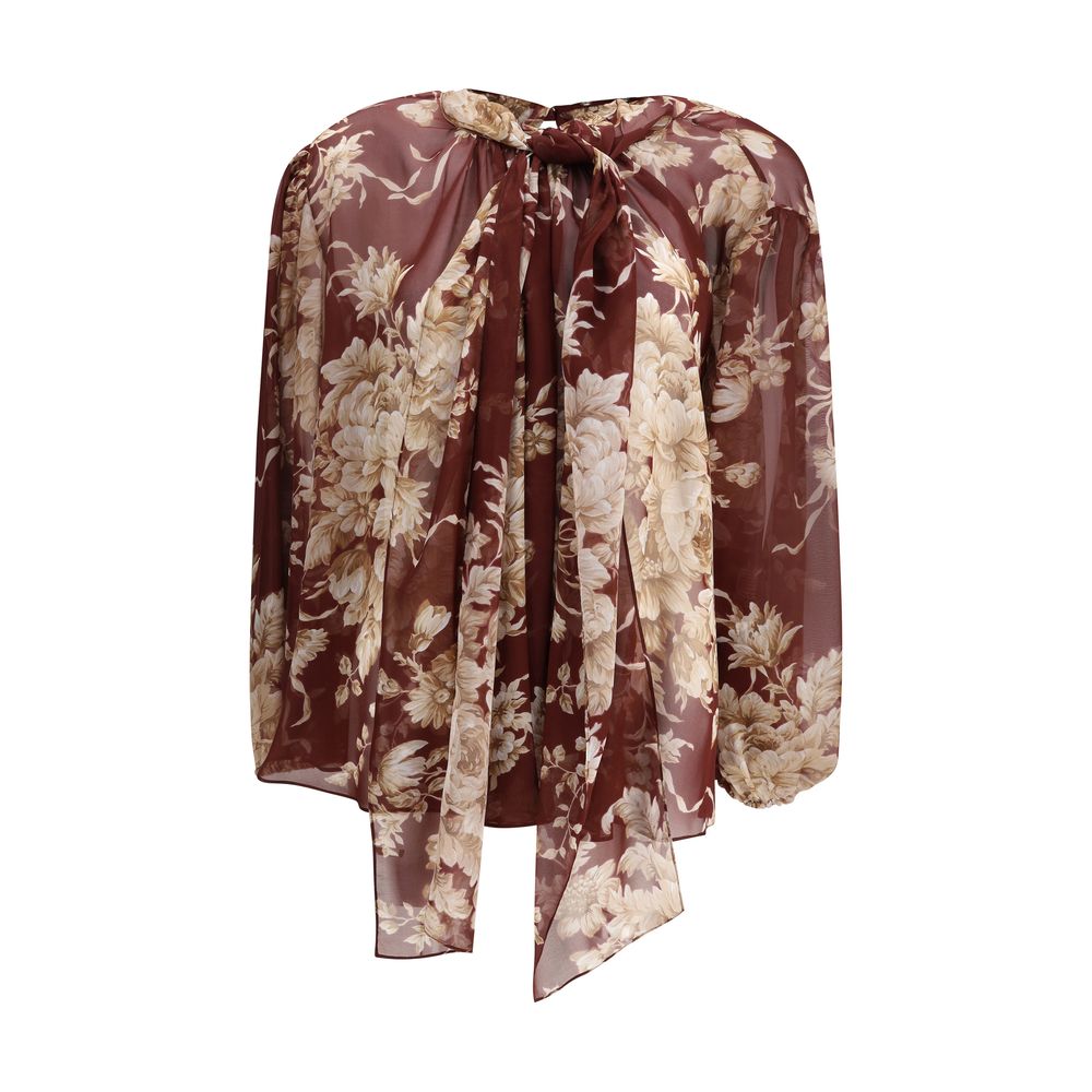 Dolce & Gabbana Bordeaux Silk Pattern Shirt Dolce & Gabbana