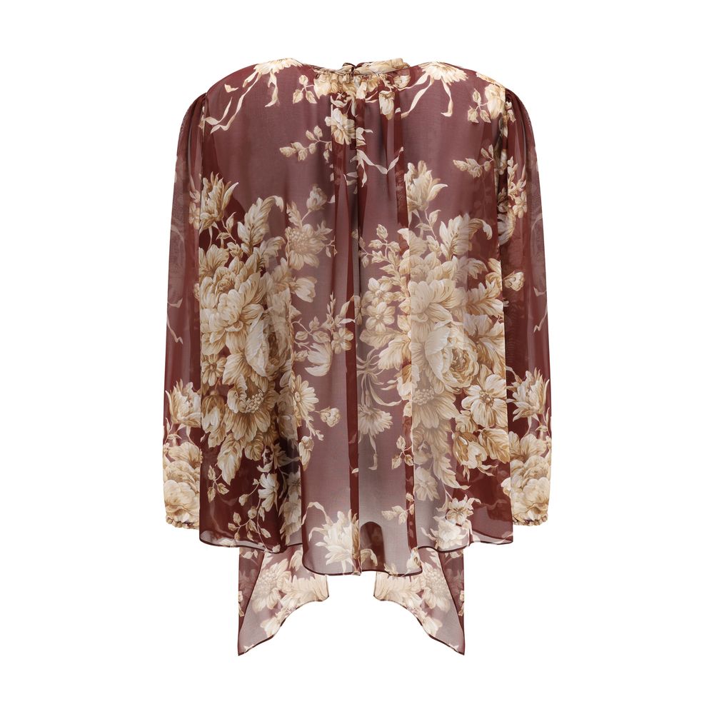 Dolce & Gabbana Bordeaux Silk Pattern Shirt Dolce & Gabbana