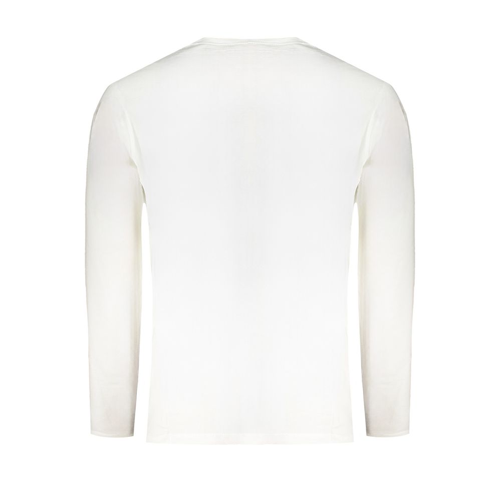 White Pepe Jeans cotton men's T-shirt with round neckline and short sleeves, displayed flat on a white background.