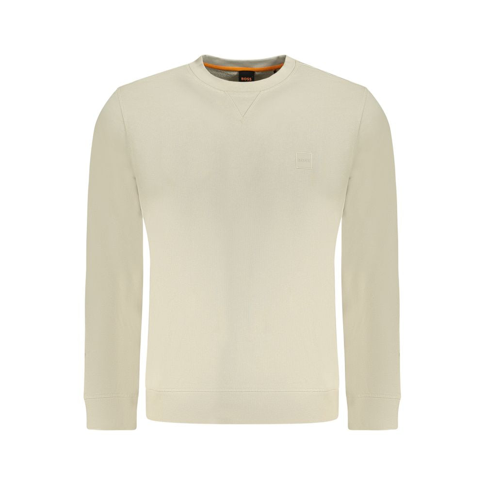Hugo Boss Beige Cotton Men Sweatshirt Hugo Boss