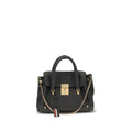 Thom Browne gray calf leather Bos Taurus handbag with sleek design and structured shape.