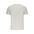 White cotton men's T-shirt by Guess Jeans, featuring a classic fit and logo detail, ideal for casual wear.