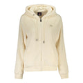 Norway 1963 Bianco polyester women's jacket displayed on a hanger, showing the lightweight fabric and classic design.