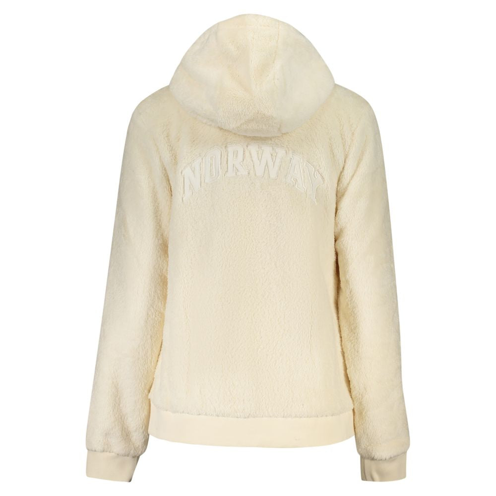 Norway 1963 Bianco polyester women's jacket, lightweight and stylish with a zip front and collar, shown in a neutral color.