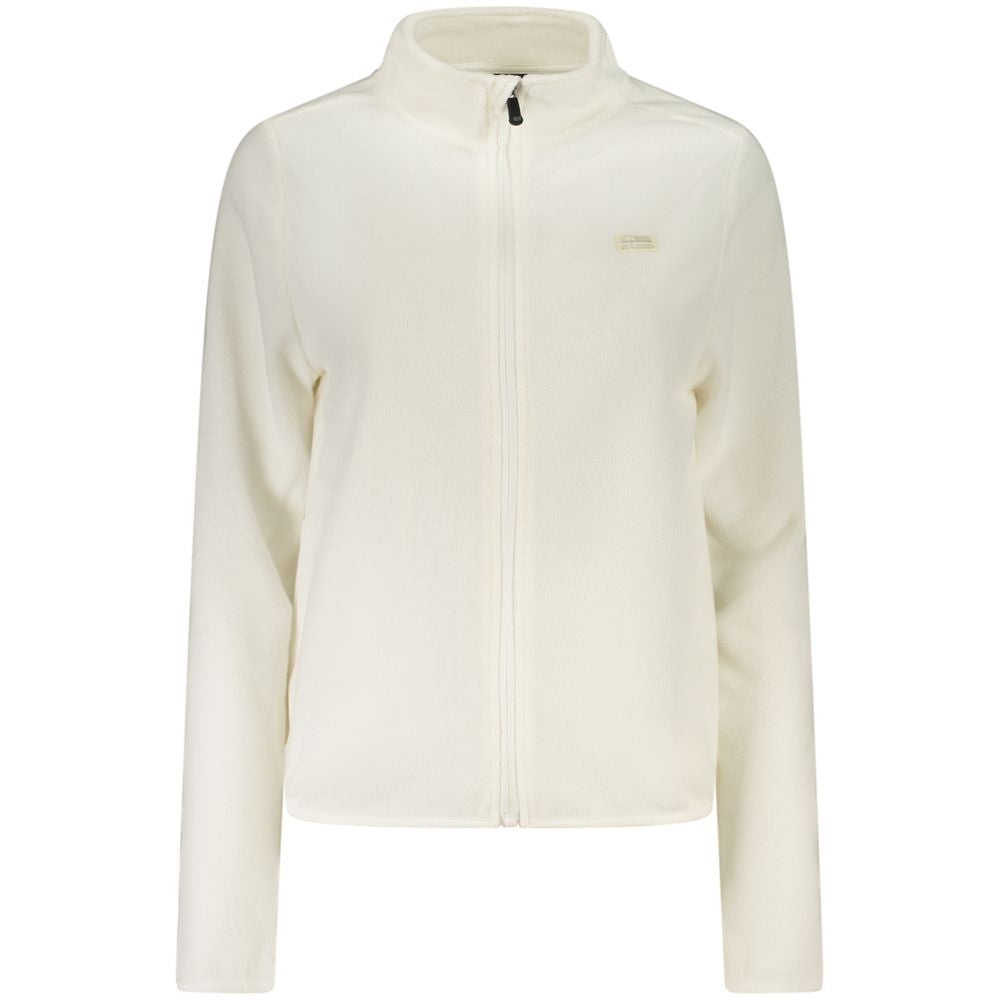 Norway 1963 Bianco polyester women's sweatshirt displayed on a hanger, featuring a casual fit and minimalist design.