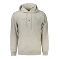 Tommy Hilfiger gray cotton men's sweatshirt with crew neck and long sleeves, casual and comfortable clothing for men.