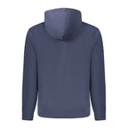 Blue cotton men's hoodie sweatshirt by Tommy Hilfiger with a drawstring hood and logo detail on the chest.