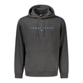 Black Tommy Hilfiger men's cotton sweatshirt with crew neck and long sleeves, casual style for everyday wear.
