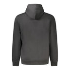 Black cotton men's sweatshirt by Tommy Hilfiger with crew neck and logo detail, casual style for everyday wear.
