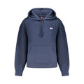 Tommy Hilfiger blue cotton women's sweatshirt with crew neck and long sleeves, casual and comfortable clothing.