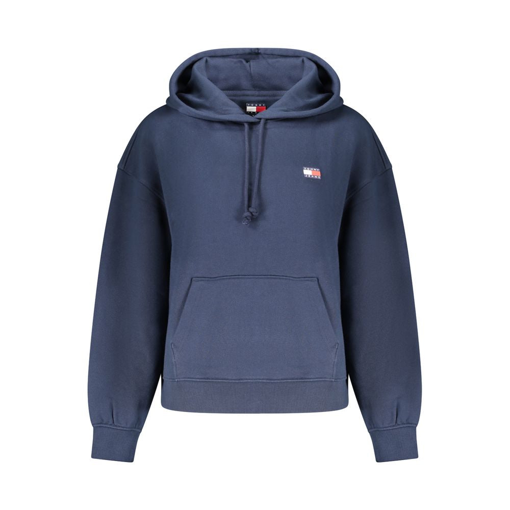 Tommy Hilfiger blue cotton women's sweatshirt with crew neck and long sleeves, casual and comfortable clothing.