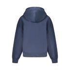 Blue cotton women's sweatshirt by Tommy Hilfiger with logo detail, casual fit, and ribbed cuffs and hem.