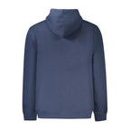 Tommy Hilfiger blue cotton men's hoodie with front pocket and adjustable drawstrings, casual and comfortable apparel.