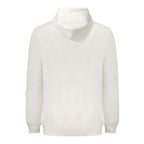 White cotton men's sweatshirt by Tommy Hilfiger featuring a classic crewneck and brand logo on the chest.
