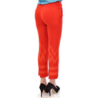 Versace Collection Red Pants Cropped 3/4 Short Nude Capri Pants