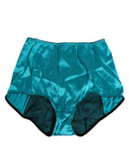 Dolce & Gabbana Aqua Green Satin High-Waist Briefs Underwear - Eljoys Fashion 