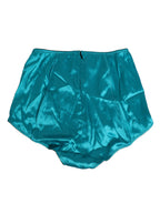Dolce & Gabbana Aqua Green Satin High-Waist Briefs Underwear - Eljoys Fashion 