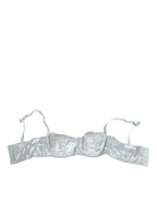 Dolce & Gabbana Light Blue Silk Semi-Padded Balconette Underwear - Eljoys Fashion 
