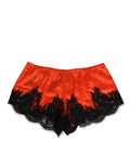 Dolce & Gabbana Red Silk Satin Lace Shorts Underwear - Eljoys Fashion 