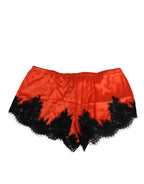 Dolce & Gabbana Red Silk Satin Lace Shorts Underwear - Eljoys Fashion 