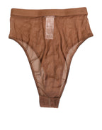 Dolce & Gabbana Brown Sheer Mesh High Waist Briefs Underwear - Eljoys Fashion 