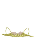 Dolce & Gabbana Lime Green Silk Satin Lace Padded Balconnet Underwear - Eljoys Fashion 