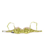 Dolce & Gabbana Lime Green Silk Satin Lace Padded Balconnet Underwear - Eljoys Fashion 