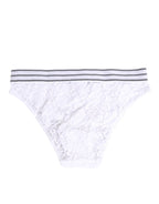 Dolce & Gabbana White Lace Slip Brief Logo Waistband Underwear - Eljoys Fashion 