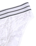 Dolce & Gabbana White Lace Slip Brief Logo Waistband Underwear - Eljoys Fashion 