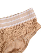Dolce & Gabbana Beige Lace Brasiliano Briefs Logo Waistband Underwear - Eljoys Fashion 