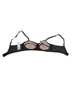 Dolce & Gabbana Black Nude Floral Lace Sheer Bra Underwear - Eljoys Fashion 
