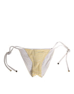 Dolce & Gabbana White Yellow Stripe Tie Side Logo Underwear - Eljoys Fashion 