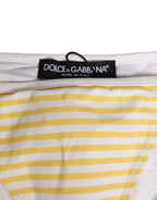Dolce & Gabbana White Yellow Stripe Tie Side Logo Underwear - Eljoys Fashion 