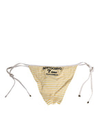 Dolce & Gabbana White Yellow Stripe Tie Side Logo Underwear - Eljoys Fashion 
