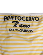 Dolce & Gabbana White Yellow Stripe Tie Side Logo Underwear - Eljoys Fashion 
