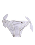 Dolce & Gabbana White Side Tie Logo Bikini Bottom Underwear - Eljoys Fashion 
