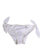 Dolce & Gabbana White Side Tie Logo Bikini Bottom Underwear - Eljoys Fashion 