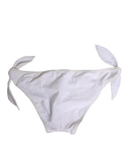 Dolce & Gabbana White Side Tie Logo Bikini Bottom Underwear - Eljoys Fashion 