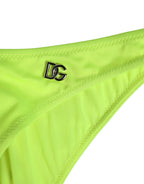 Dolce & Gabbana Neon Green DG Logo Swim Briefs Women Underwear - Eljoys Fashion 