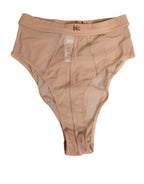 Dolce & Gabbana Beige Sheer Mesh High Waist Briefs Underwear - Eljoys Fashion 