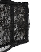 Dolce & Gabbana Black Lace Polka Dot Mesh High Waist Underwear - Eljoys Fashion 