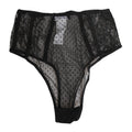 Dolce & Gabbana Black Lace Polka Dot Mesh High Waist Underwear