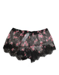 Dolce & Gabbana Black Pink Floral Lace Mesh Lingeri Underwear - Eljoys Fashion 