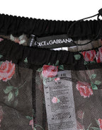 Dolce & Gabbana Black Pink Floral Lace Mesh Lingeri Underwear - Eljoys Fashion 