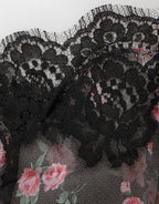 Dolce & Gabbana Black Pink Floral Lace Mesh Lingeri Underwear - Eljoys Fashion 