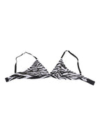 Dolce & Gabbana Black White Zebra Print Sheer Mesh Bralette Underwear - Eljoys Fashion 