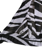Dolce & Gabbana Black White Zebra Print Sheer Mesh Bralette Underwear - Eljoys Fashion 