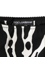 Dolce & Gabbana Black White Zebra Print Slip Briefs Underwear - Eljoys Fashion 